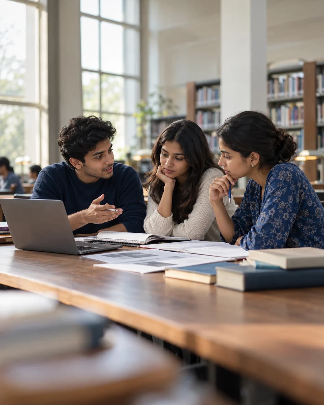Graduate aspirants studying together for the CDS examination