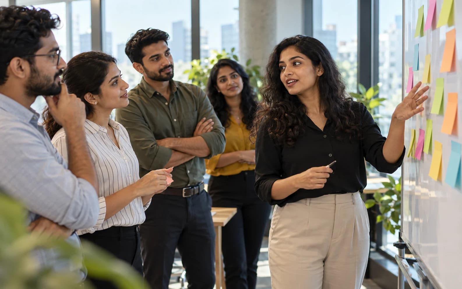 Employees in an interactive workshop session